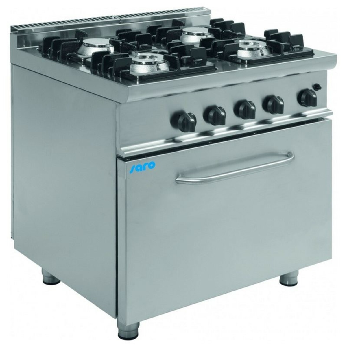 4 6-burner gas range with gas oven