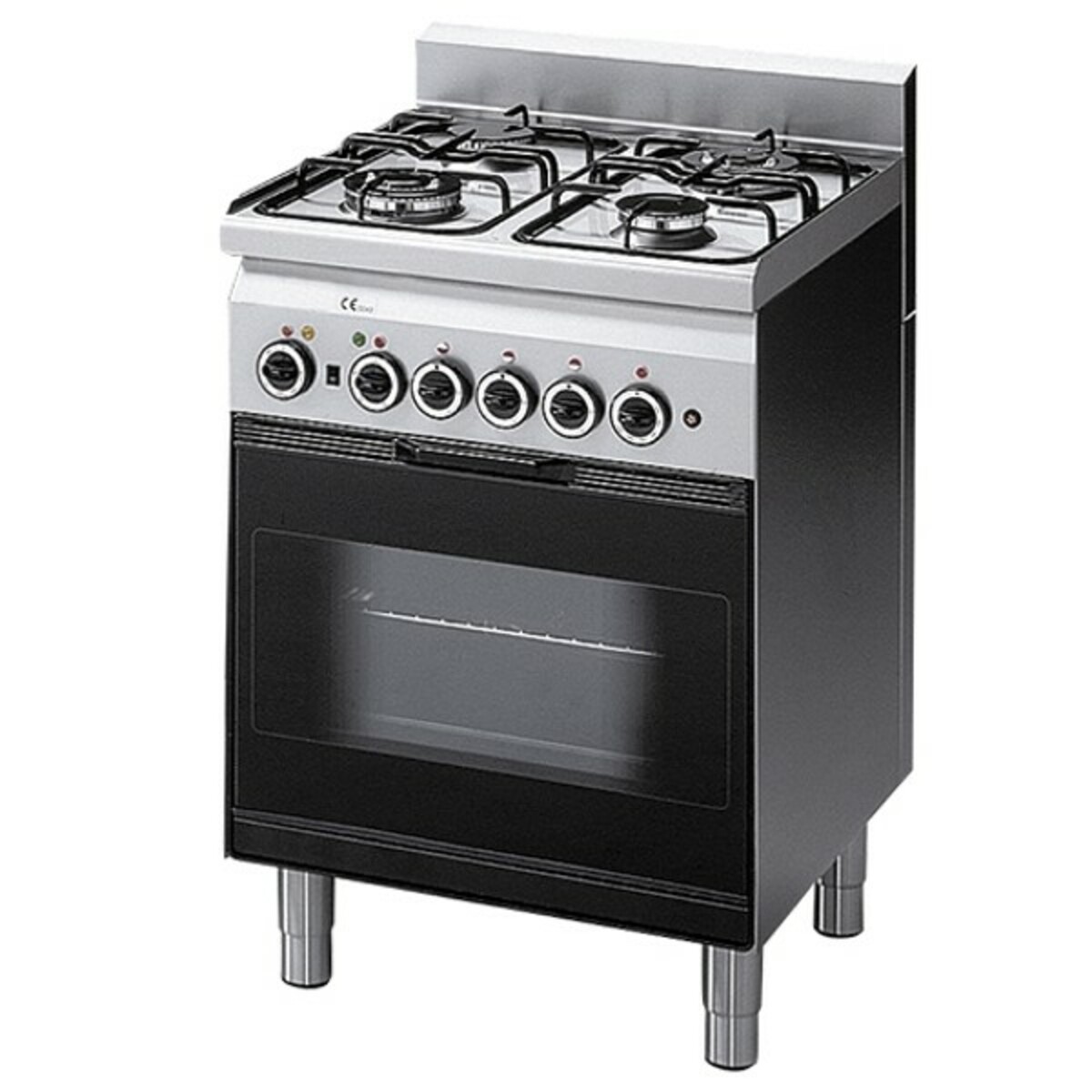 4 6-burner gas range with static gas oven