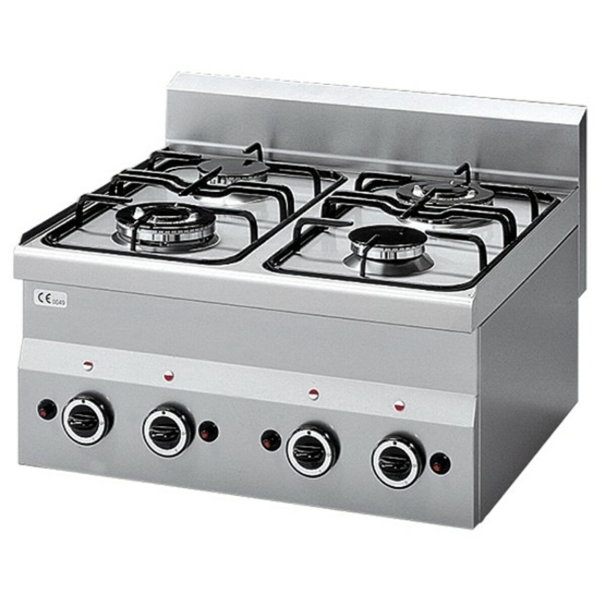 4 gas stove with 4 triple-ring burners