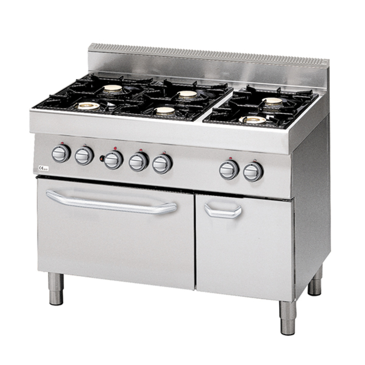 6 burner gas range on closed-cabinet gas oven 1