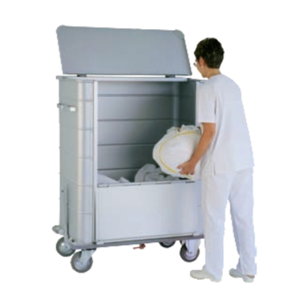 Aluminium linen trolley 714 litres