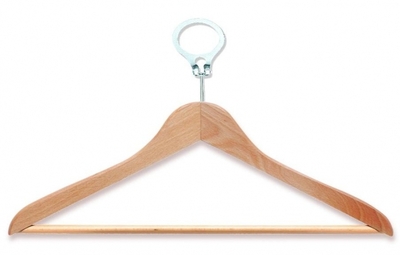 Antitheft wooden hanger with bar - Reference 339 DBM