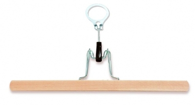 Antitheft wooden hanger with felt clamp - Reference 456P DBM