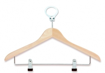 Antitheft wooden hanger with pliers - Reference 329C DBM