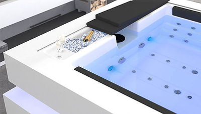 Aquavia Cube's portable Cube Spa: an elegant spa with pure, robust lines