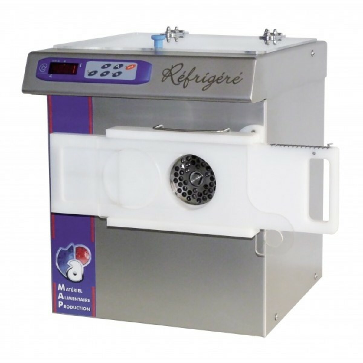 Artic-light single-phase refrigerated mincer with portioner