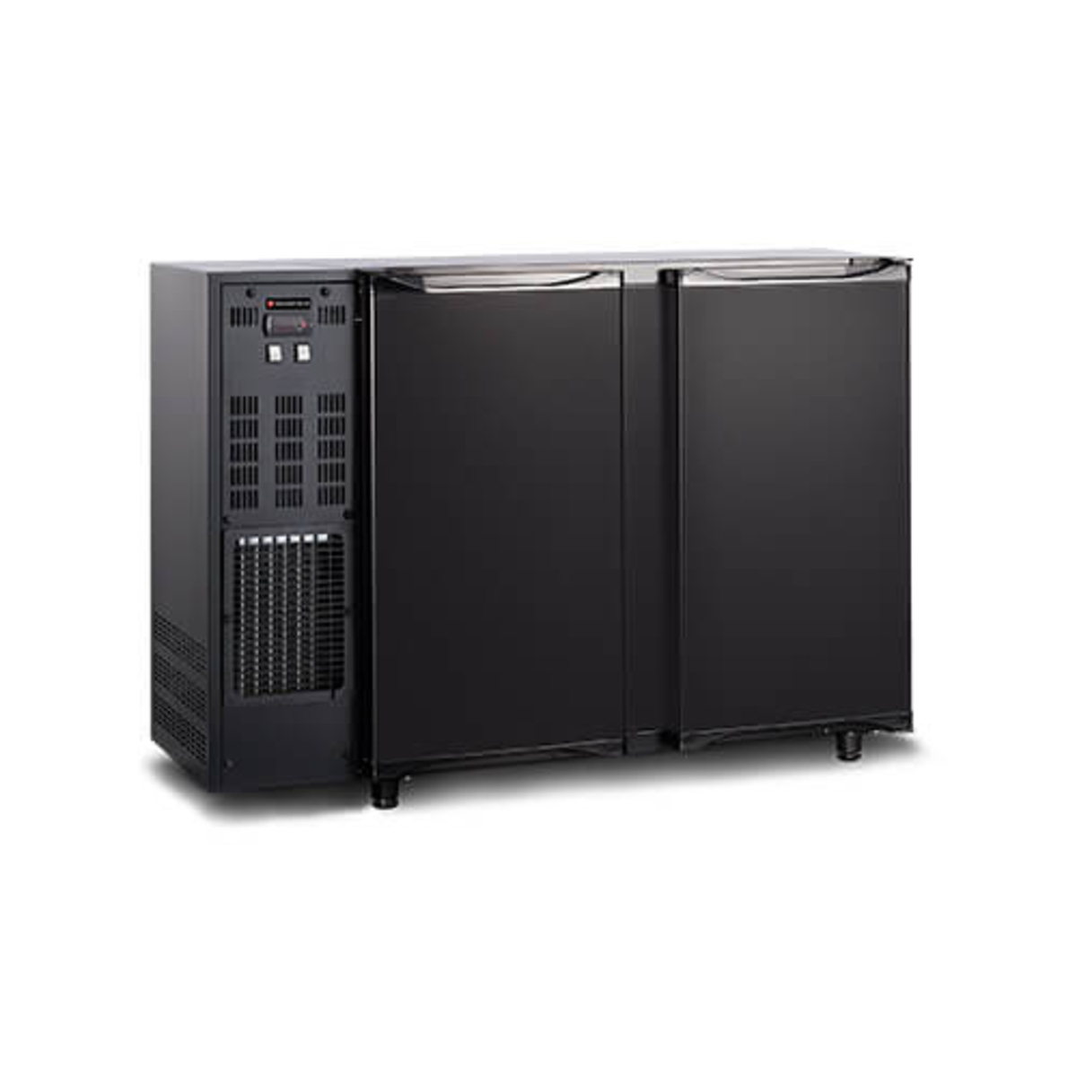 Back bar refrigerator 2 solid hinged doors