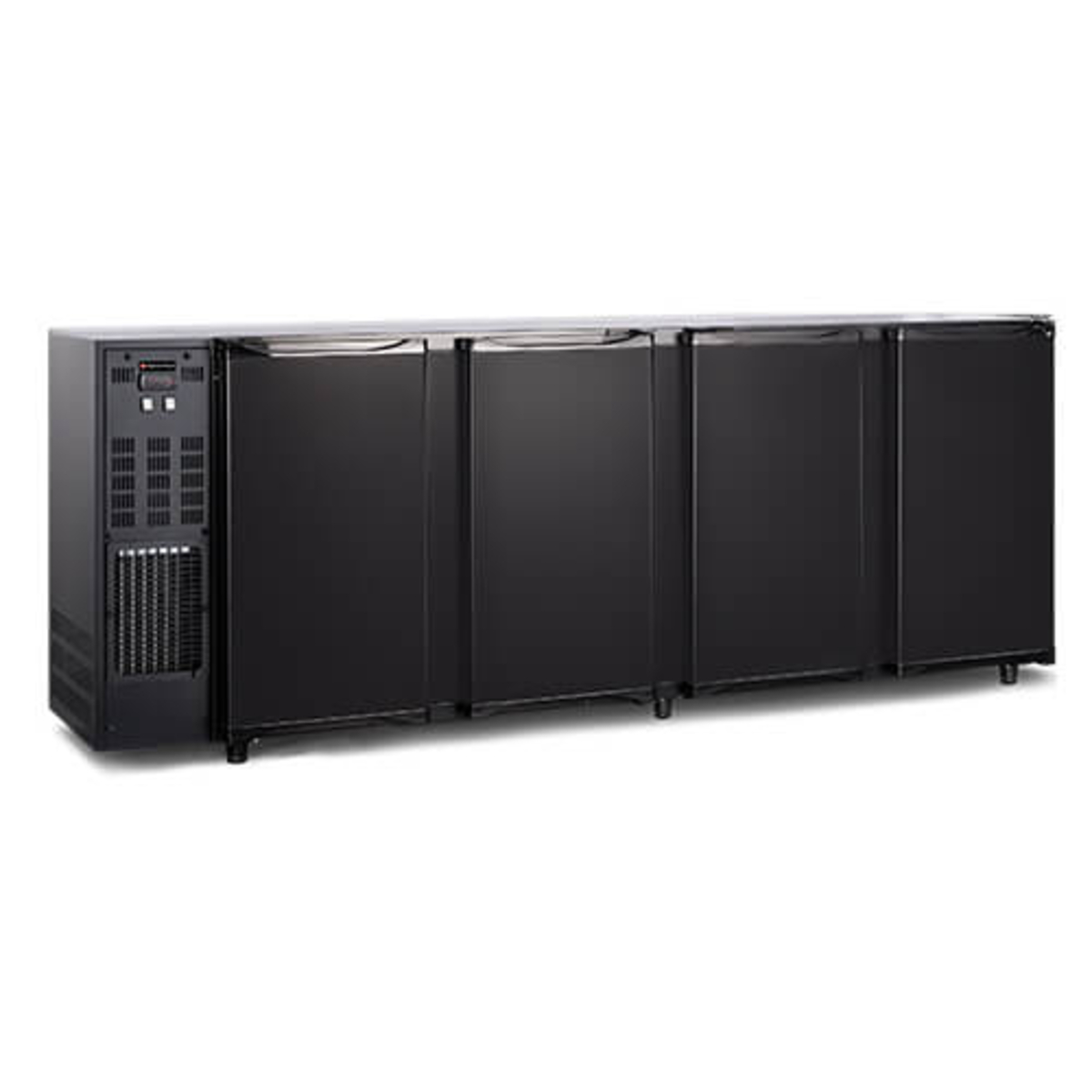 Back bar refrigerator 4 solid hinged doors