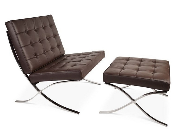 Barcelona chair and ottoman - Dark brown