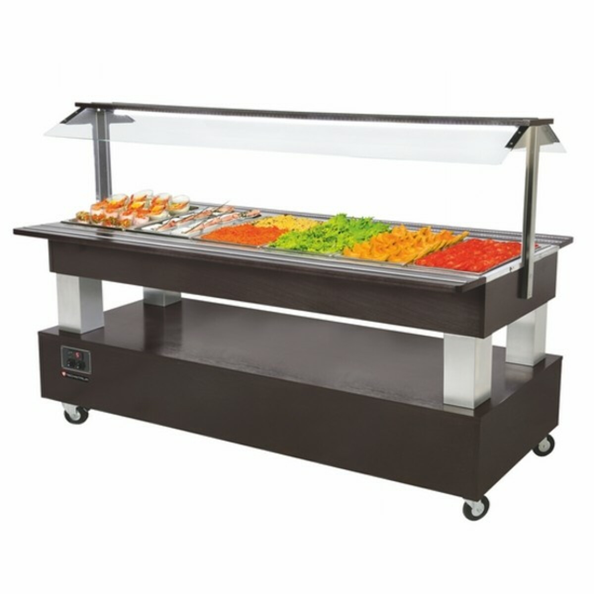 Central mixed salad bar 6 GN pans 1/1