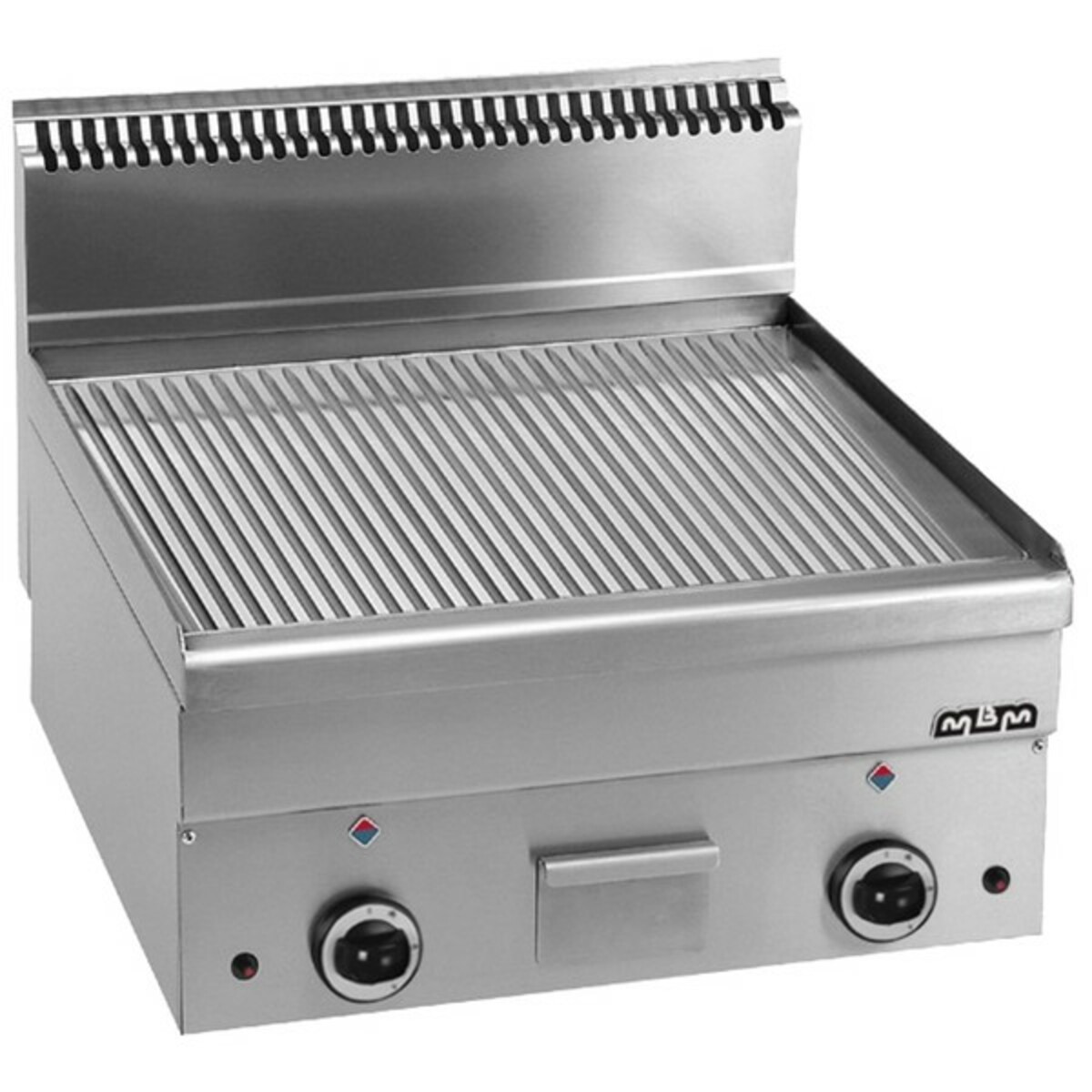 Chrome gas ribbed griddle MBM large model