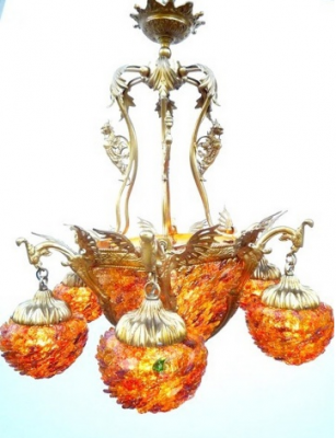 Colored Dragon Chandelier