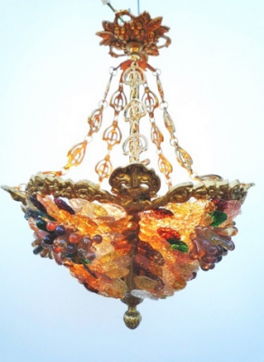Colored Mask Chandelier
