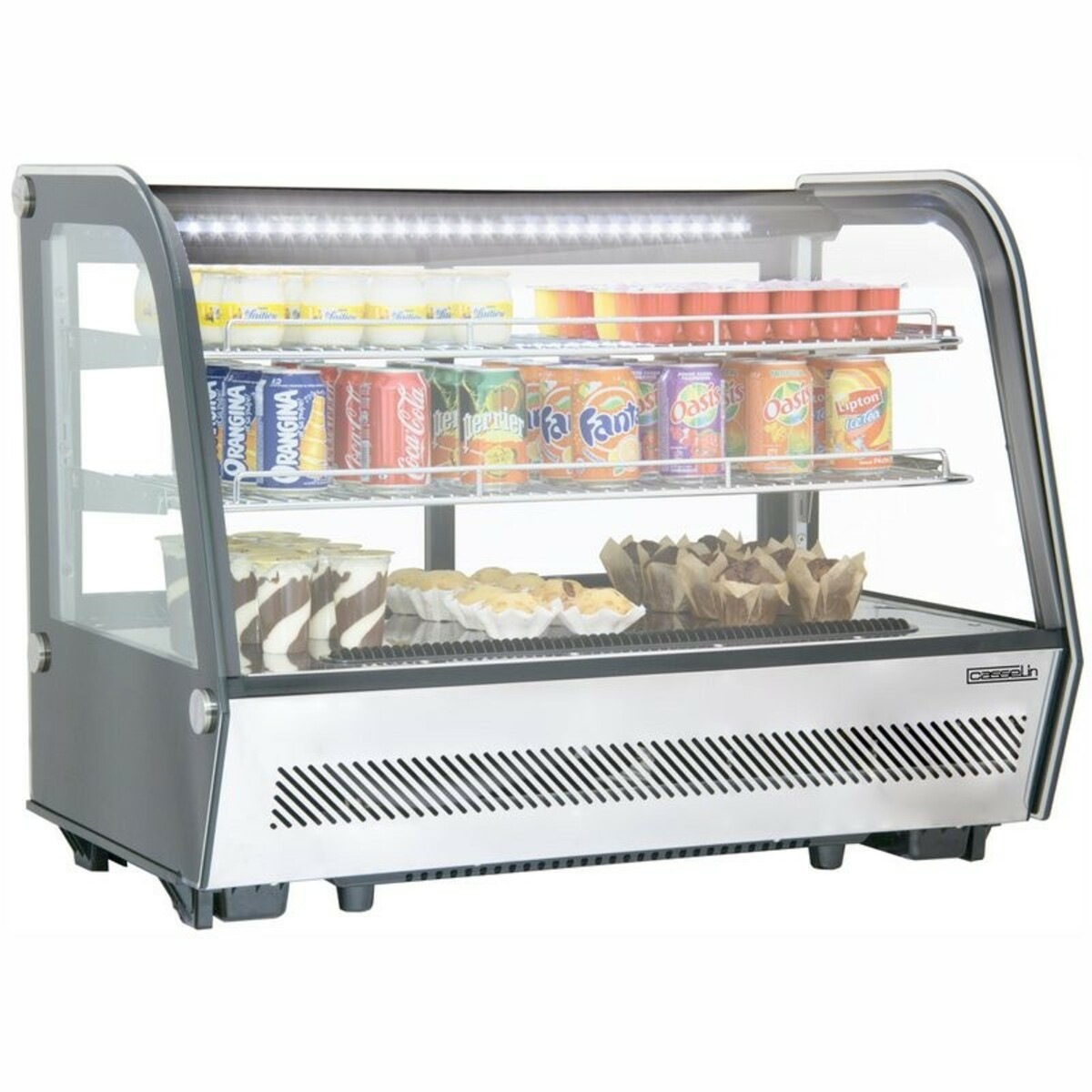 Countertop refrigerated display case 160 L 2°C to 12°C