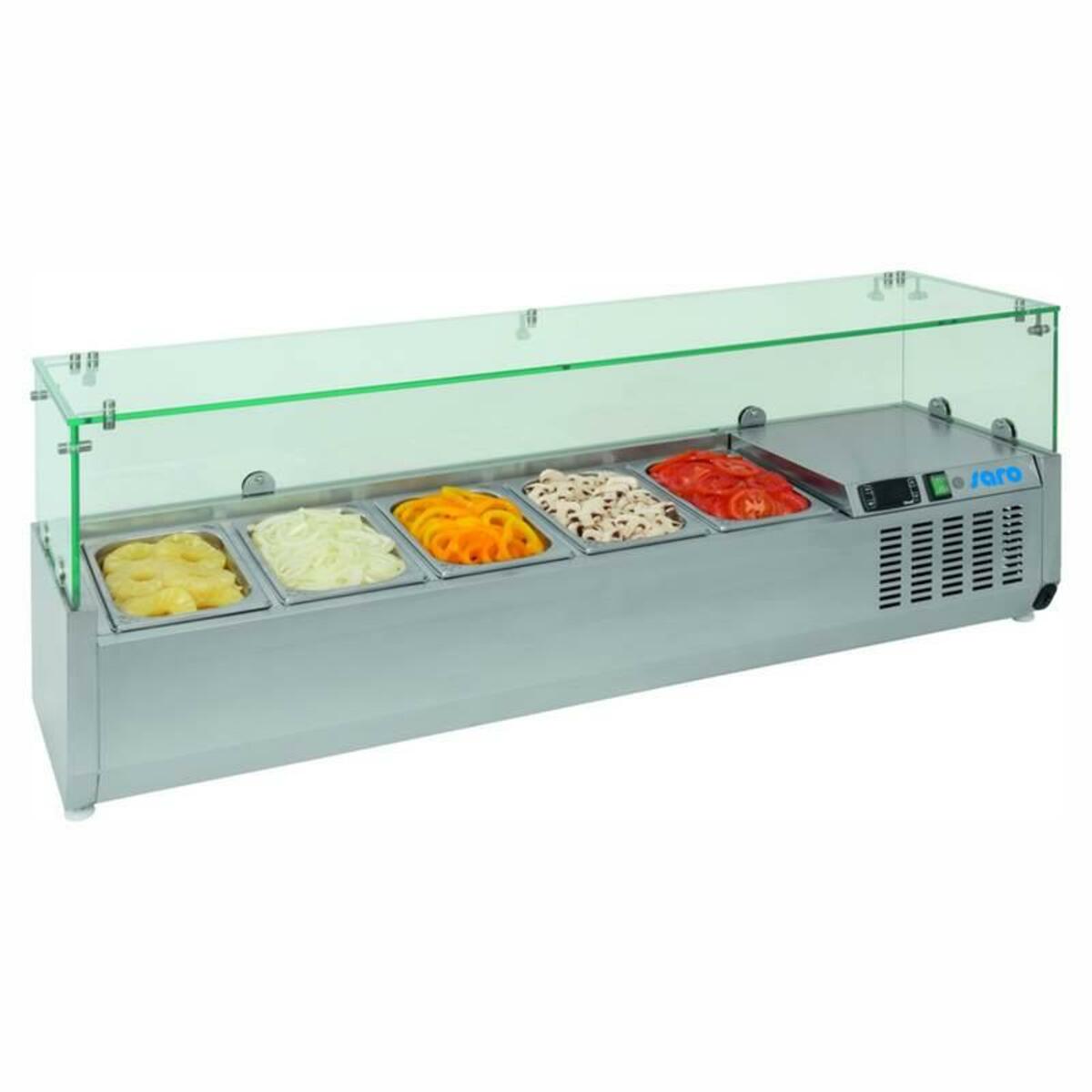 Countertop refrigerated display saladette with 5 pans 1/4