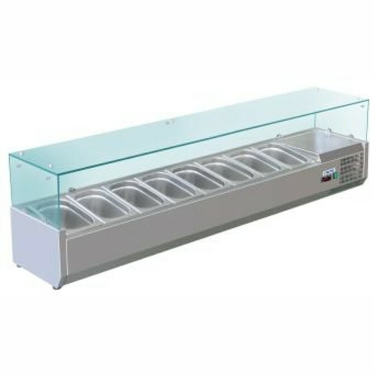 Countertop refrigerated salad display case 9 pans 1/4