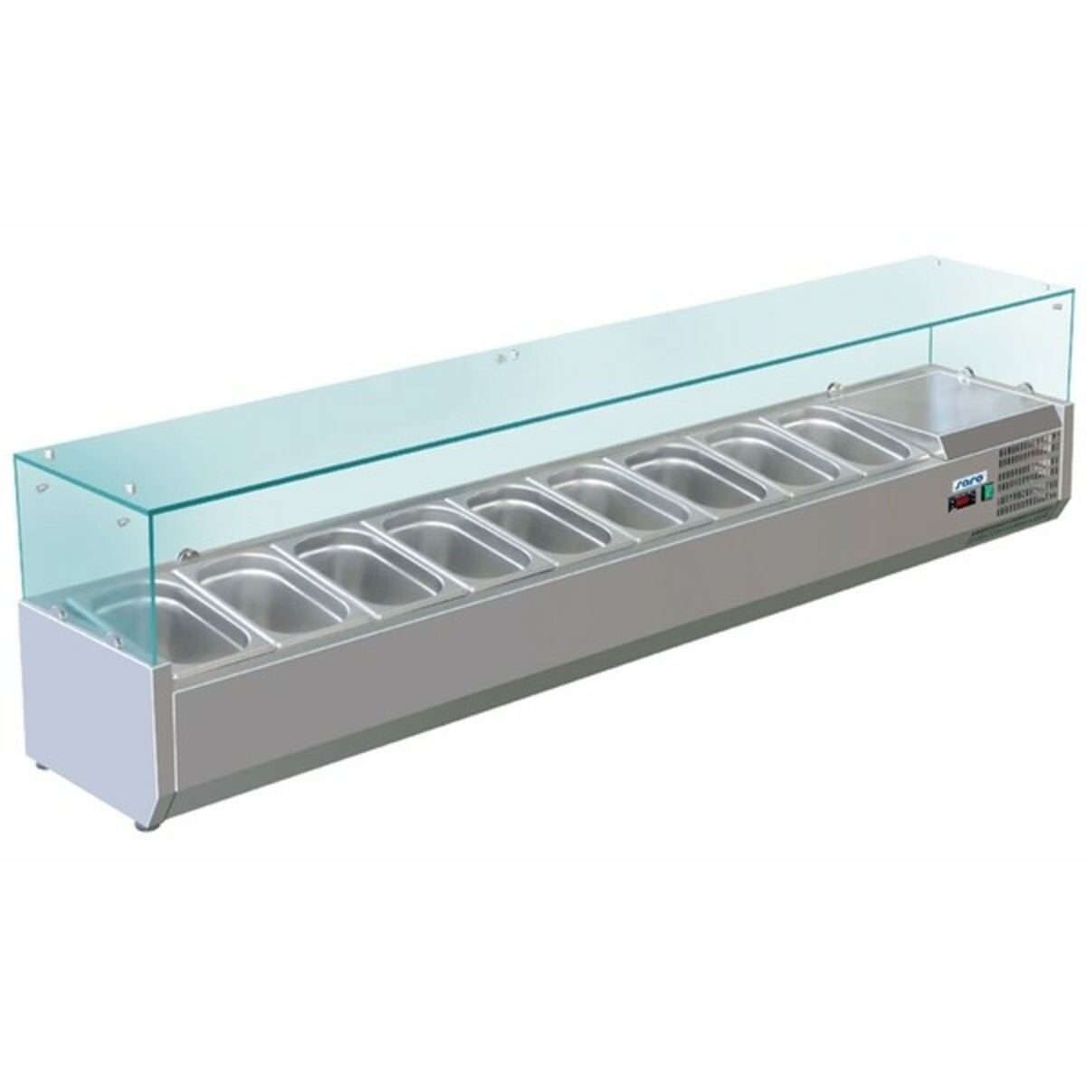 Countertop refrigerated salad display case with 9 pans 1/3