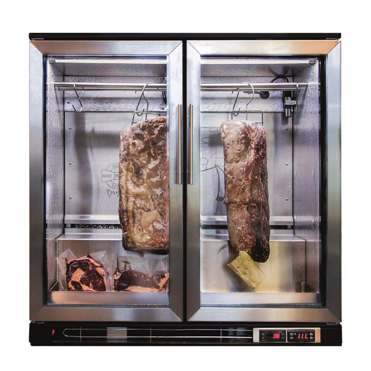 Dry-aging cabinet for meat 2 doors