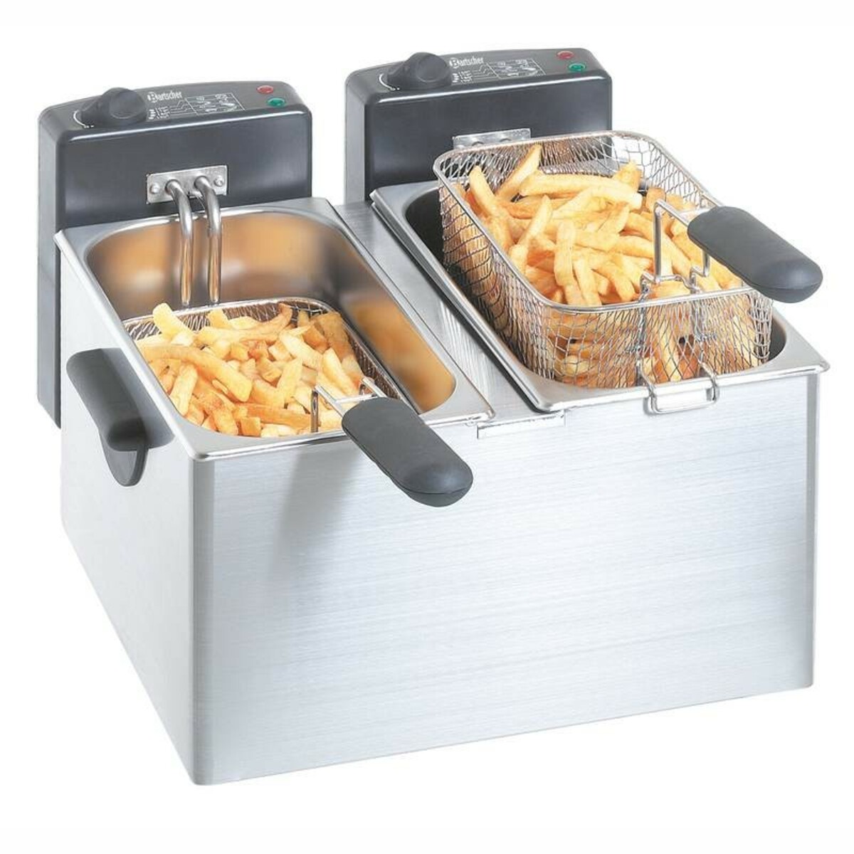 Electric fryer Bartscher 2 x 4 litres in stainless steel