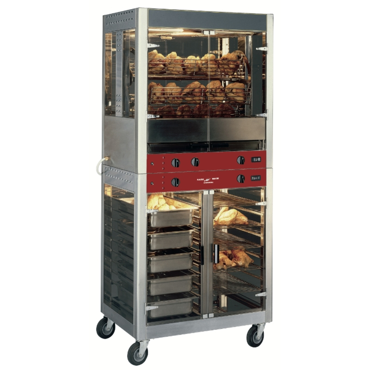 Electric rotisserie 5 with 2 spits + heated holding cabinet ROLLER GRILL