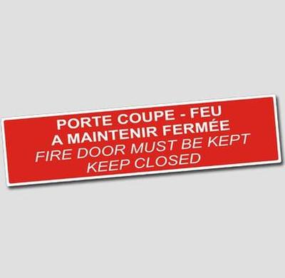 Fire Signal - Closed fire door to keep closed - French-English