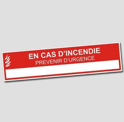 Fire Warning Signs - Plaque In case of emergency