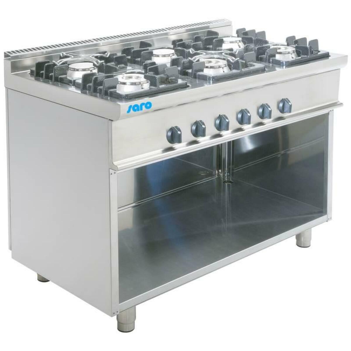 Gas stove 6 4-burner on cabinet