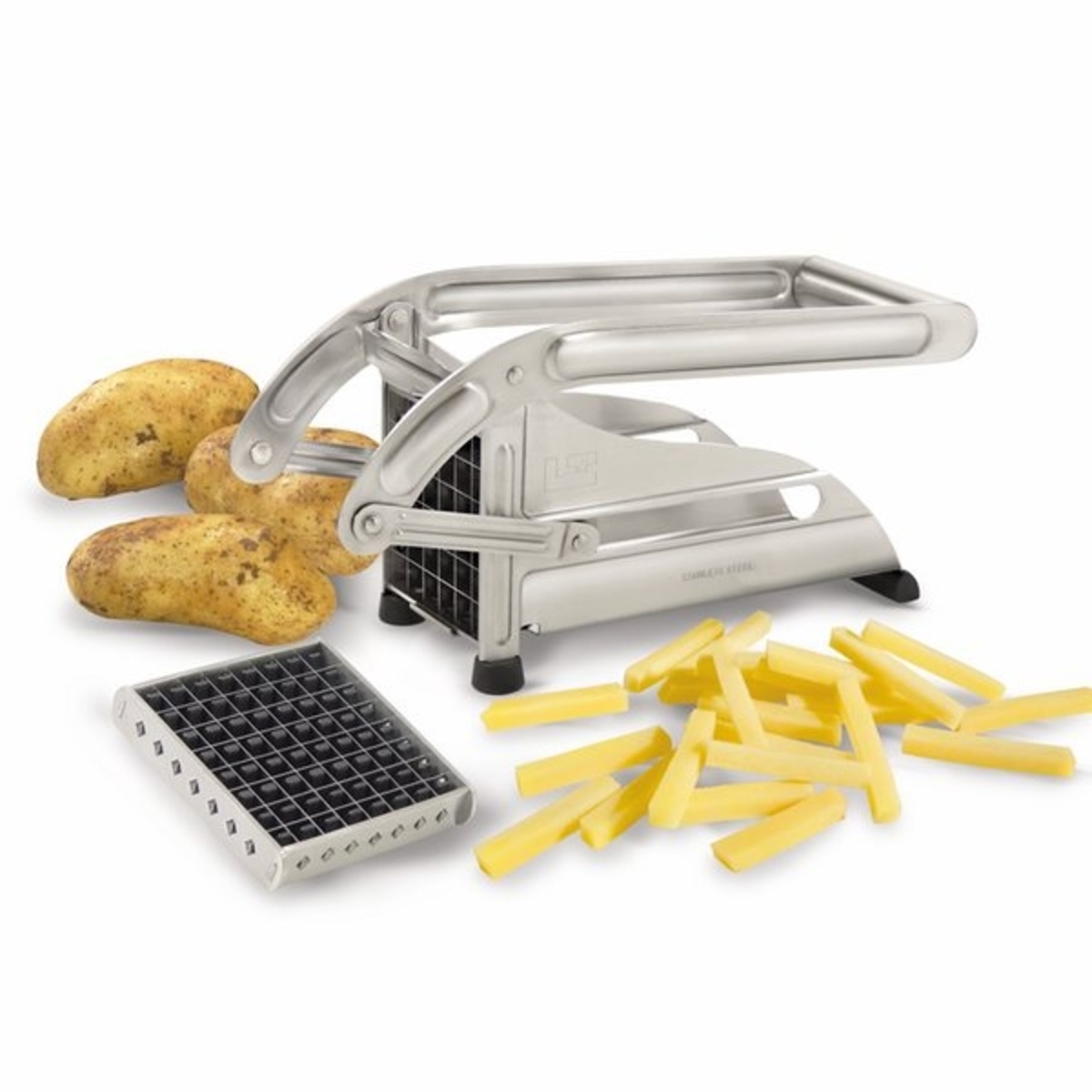 Household stainless steel chip cutter with suction base, 2 blades Louis Tellier