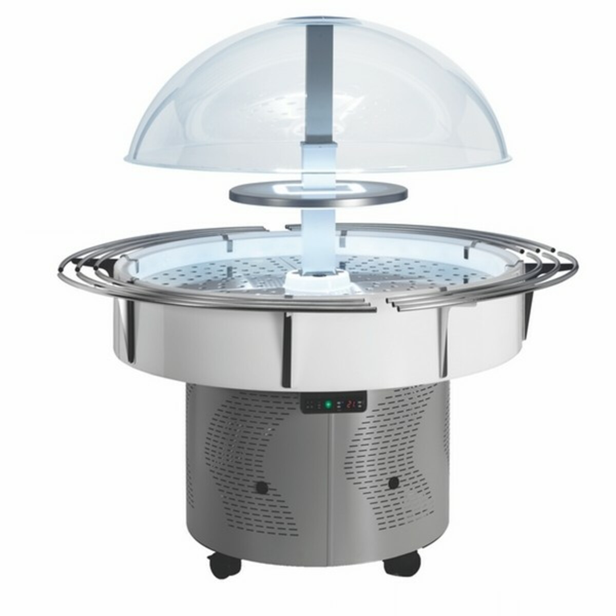 ISOLA round salad bar 4 stainless steel plates