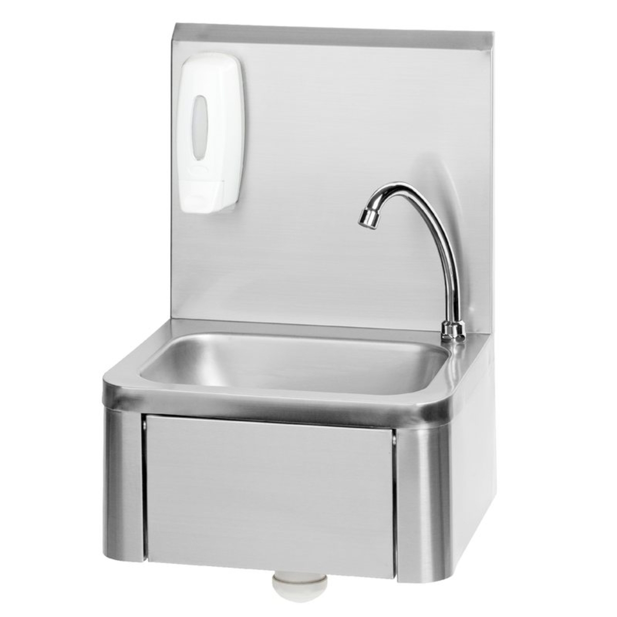 Kevin all-stainless steel handwash basin with knee-operated control