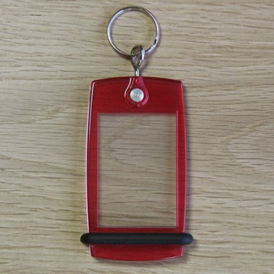 Keyring Mini Creoglass Color Red Translucent X10