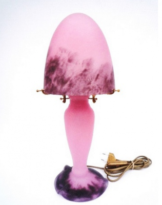Lamp Lola PM pink berlingot. Height 38 cm. Glass Paste - Lamps