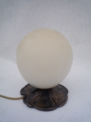 Lamp Lotus ball 17 white alabaster. Height 20 cm. Solid brass paste glass - Lamps