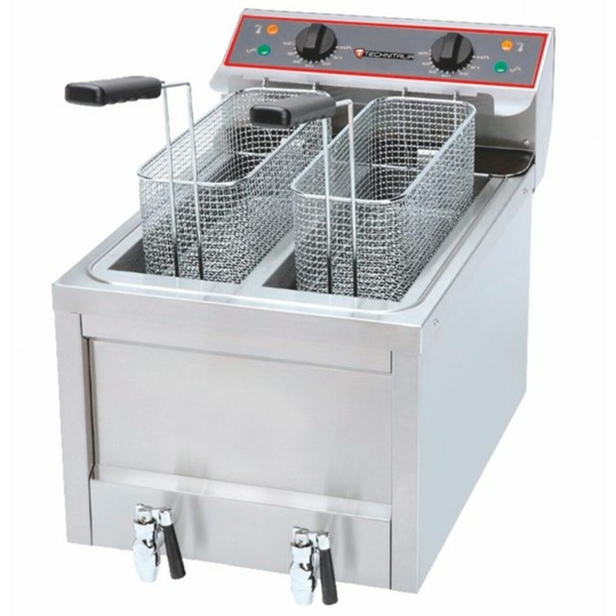 Large electric countertop fryer 2 x 8 litres