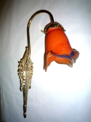 Liberty wall light in glass paste with PM tulip orange tip