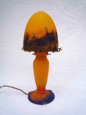 Lola pm ocher lamp blue. Height 38 cm. Glass paste - Lamps