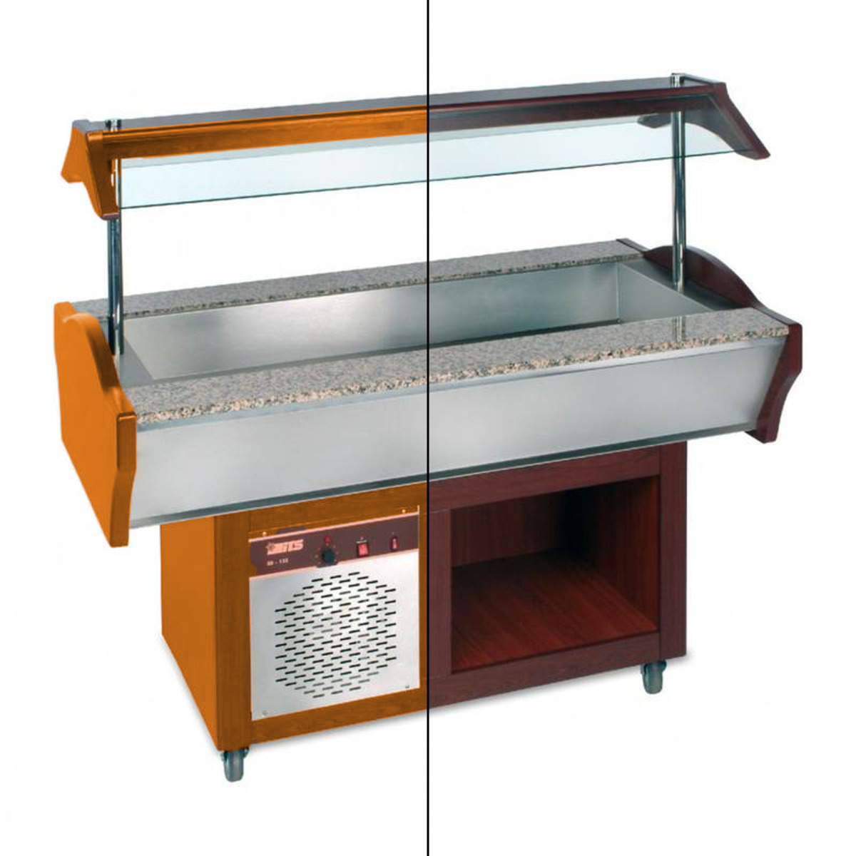 Maryam salad bar 4 GN 1/1 trays marble ledge