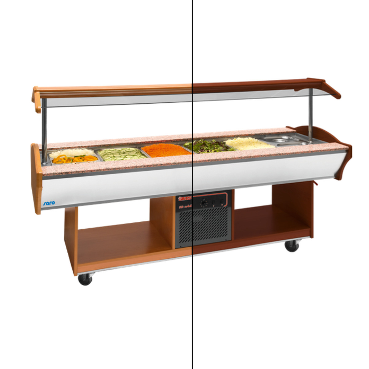 Maryam salad bar 6 GN pans 1/1 marble ledge