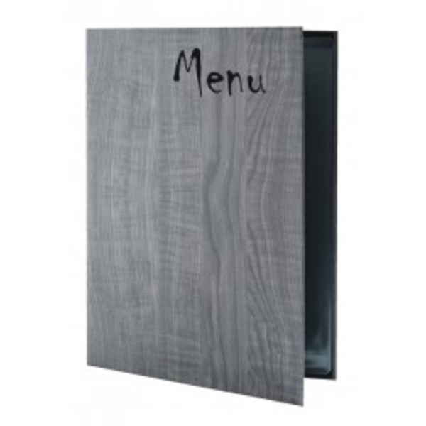 Menu cover, Woodstock A4 grey