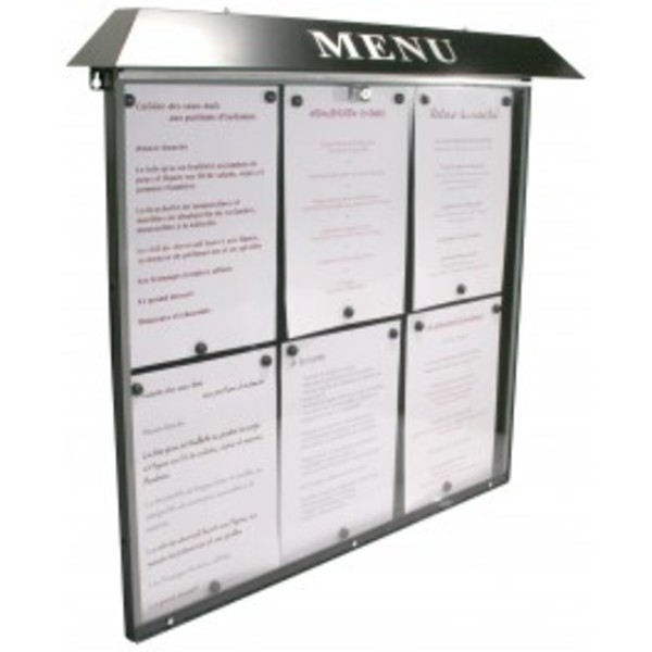 Menu holder Normandie 6 pages A4 wall mounting