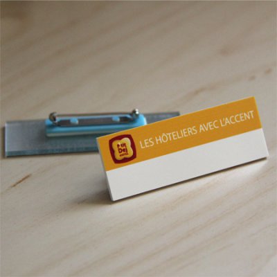 Name badge in PVC with logo