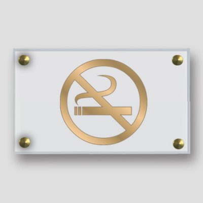 Non smoking plate plaxiglas