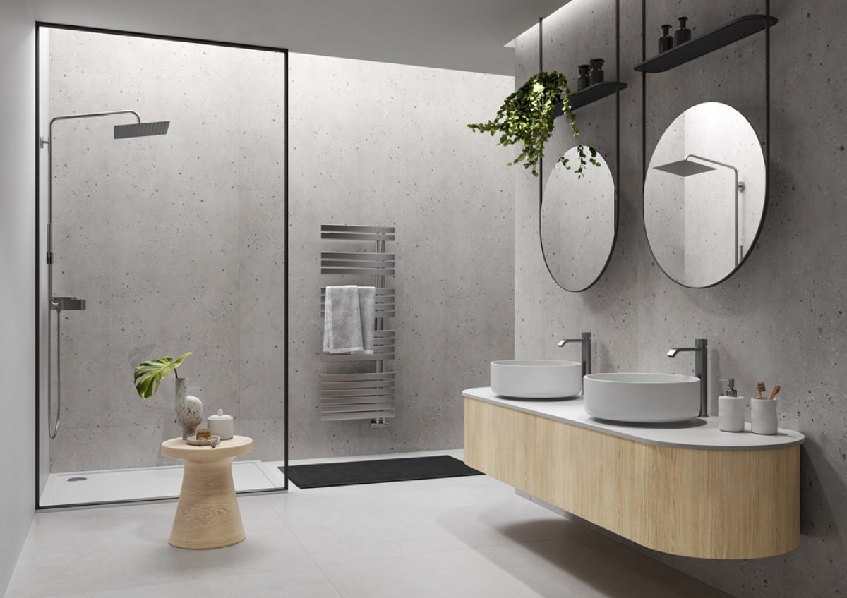Nuance waterproof wall panel system by Polyrey