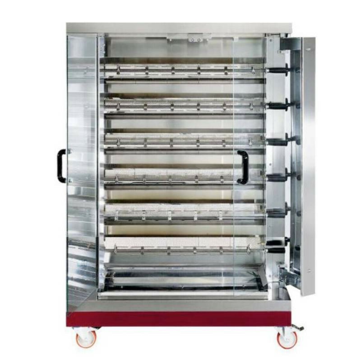 Professional gas rotisserie 6 spits 24 chickens