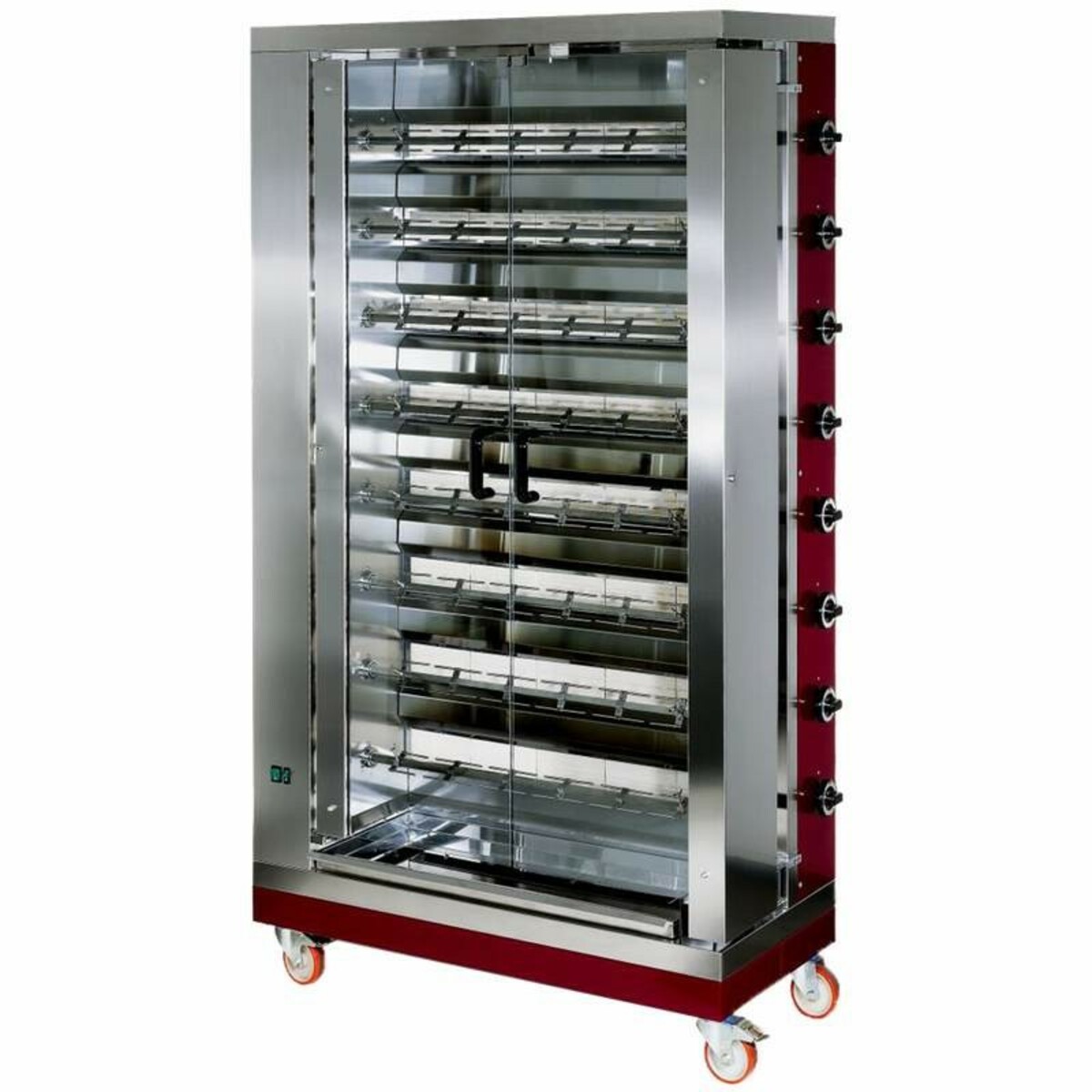 Professional gas rotisserie 8 spits 32 chickens