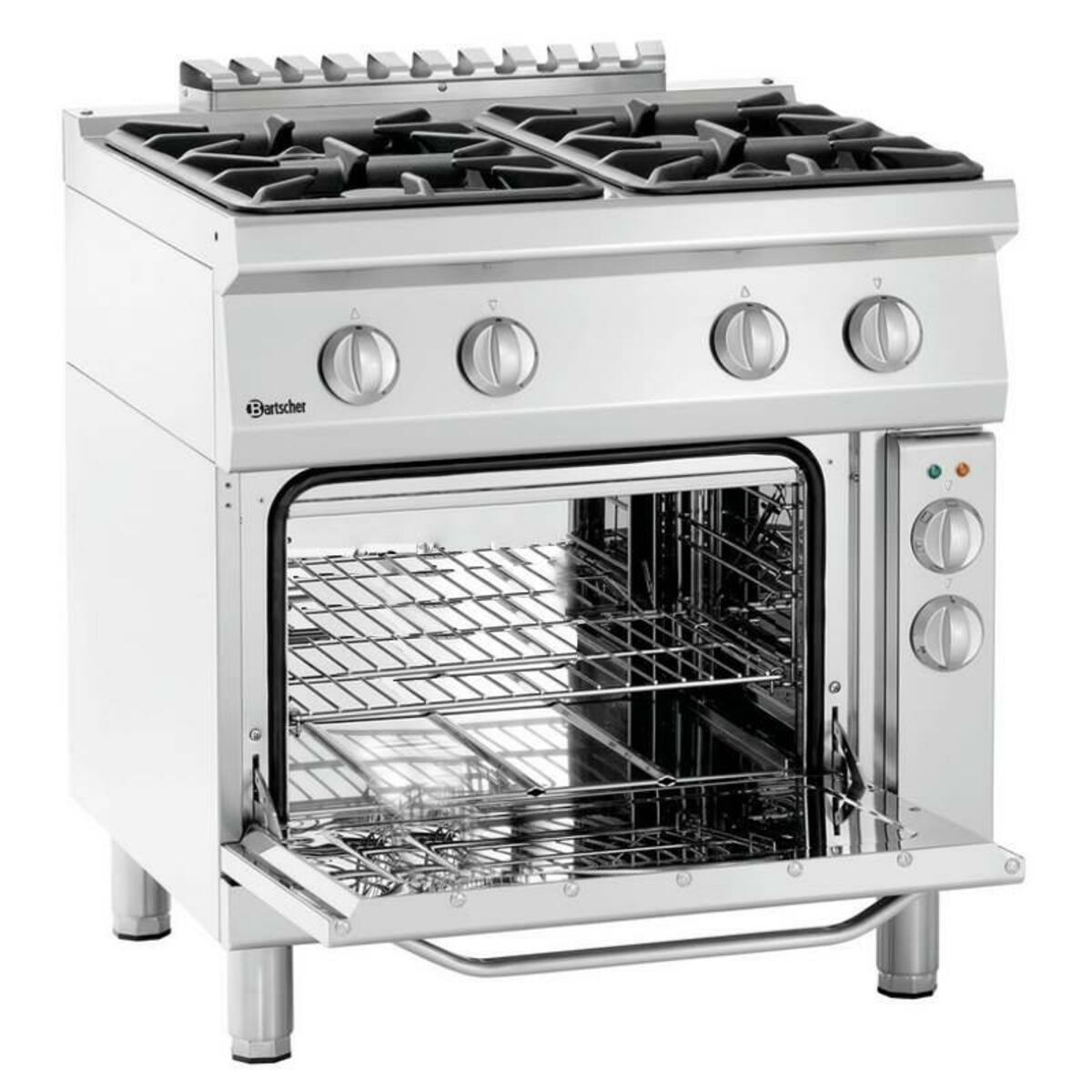 Range Bartscher 4 gas burners electric oven NG 2/1