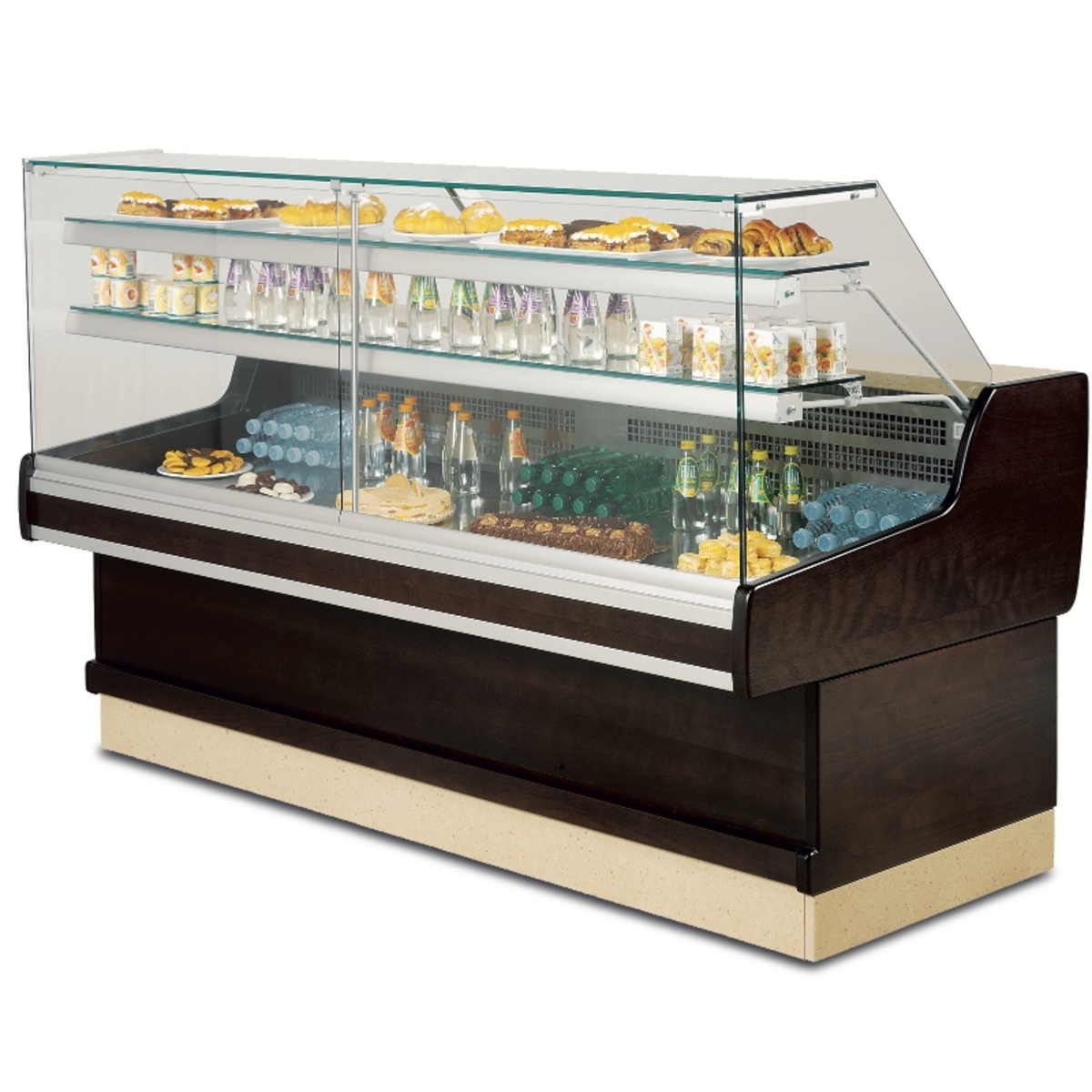 Ravel 1480 mm refrigerated display case with refrigerated storage