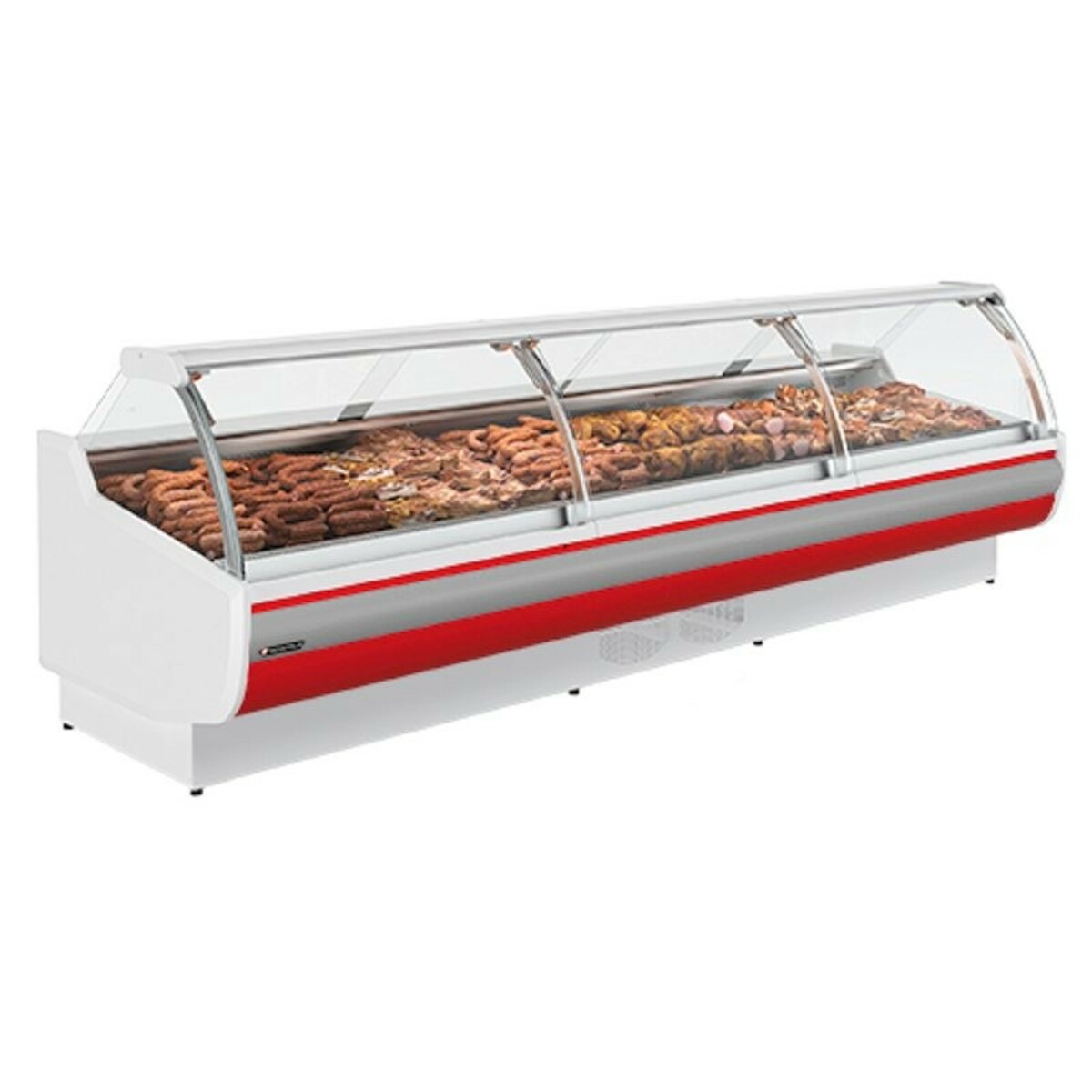 Rear-service display case Meat long 1670 curved glass