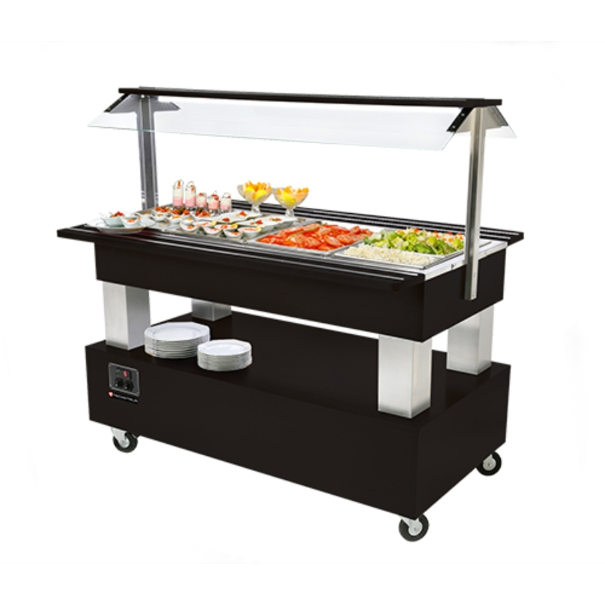 Refrigerated central salad bar 4 GN pans 1/1