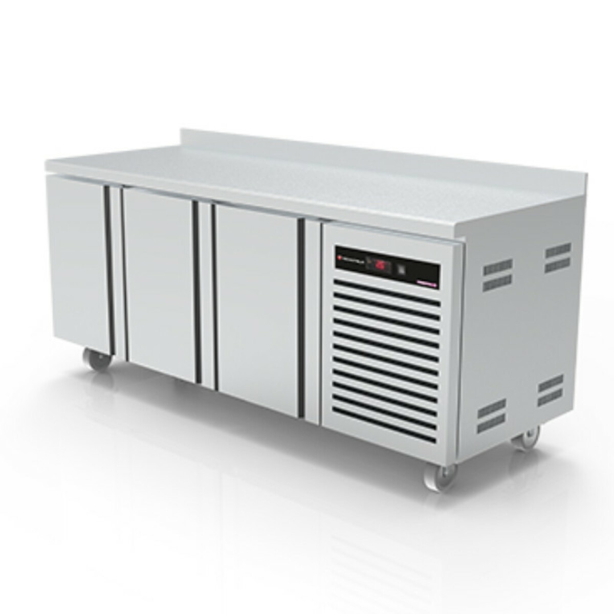 Refrigerated counter 3 doors backsplash depth 600, 2°C/+ 8°C